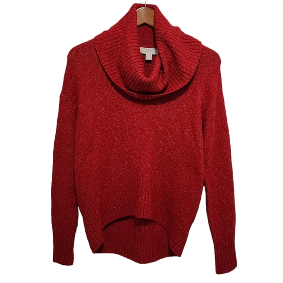 Michael Kors Orange Red Sweater Cowl Neck Turtleneck Pullover xs - Picture 1 of 10